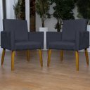 Ver imagem 2 de Kit 6 Poltronas Decorativas para Sala Mari Suede