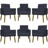 Kit 6 Poltronas Decorativas para Sala Mari Suede - 1