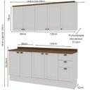 Ver imagem 2 de Armário de Cozinha Compacta Modulada 2,0m 9 Peças Iluminata Genialflex