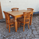 Ver imagem 4 de Mesa de Jantar Madeira de Demolição 1,20x 0,80 com 4 Cadeiras Leque Sudeste Rustico