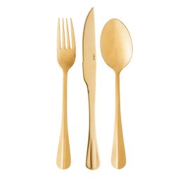 Kit 6 Talheres para 2 Pessoas de Aço Inox Positano Dourado - 1