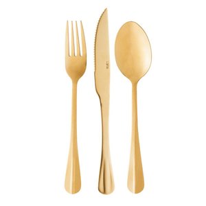 Kit 6 Talheres para 2 Pessoas de Aço Inox Positano Dourado