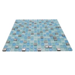 Kit 3 Unidades Pastilha de Vidro para Cozinha Banheiro Azul Agata 30x30cm - 2