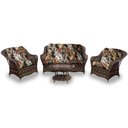 Ver imagem 1 de Conjunto Sofá para Jardim Naja Fibra Sintética Sofá 2 Lugares 2 Poltronas e Mesa Centro - Tecido Rev