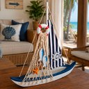 Ver imagem 1 de Barco Navio Caravela Náutica Artesanal Decoração Casa Praia
