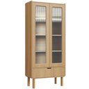 Ver imagem 7 de Cristaleira para Sala de Jantar 2 Portas Vidro 1 Gaveta Nordic A03 Hanover Roble - Lyam Decor