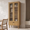 Ver imagem 3 de Cristaleira para Sala de Jantar 2 Portas Vidro 1 Gaveta Nordic A03 Hanover Roble - Lyam Decor