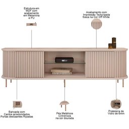 Rack para Sala de Estar Tv 75 Pol Atlantis D05 Off White - 7