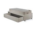 Ver mais imagens de Base Box Cama Solteirão Sapateira Courino Linho Areia e Colchão Airtech Ortobom 96x203