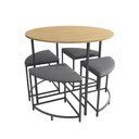 Ver imagem 1 de Mesa Redonda com 4 Banquetas Kappesberg Li038 Freijó/preto