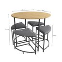 Ver imagem 2 de Mesa Redonda com 4 Banquetas Kappesberg Li038 Freijó/preto