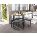 Ver imagem 4 de Mesa Redonda com 4 Banquetas Kappesberg Li038 Freijó/preto