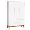 Cômoda Gaveteiro com Guarda Roupa Infantil 3 Portas New Classic Branco com Pés Madeira - Reller - 2