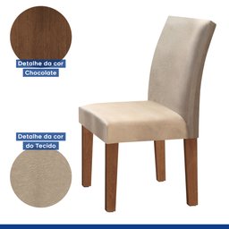 Conjunto Sala de Jantar Mesa Tampo MDF 90cm 2 Cadeiras Luciana  - 11