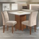 Ver imagem 1 de Conjunto Sala de Jantar Mesa Tampo MDF 90cm 2 Cadeiras Luciana 