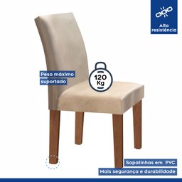 Conjunto Sala de Jantar Mesa Tampo MDF 90cm 2 Cadeiras Luciana  - 10