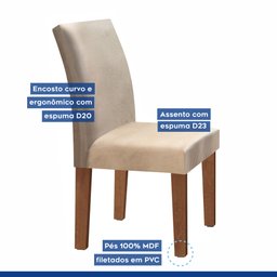 Conjunto Sala de Jantar Mesa Tampo MDF 90cm 2 Cadeiras Luciana  - 9