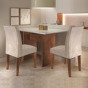 Ver imagem 1 de Conjunto Sala de Jantar Mesa Tampo Mdf e 2 Cadeiras Caroline