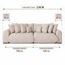 Ver imagem 4 de Sofá Retrátil 6 Lugares Linho Armani 2,90 Mts Areia