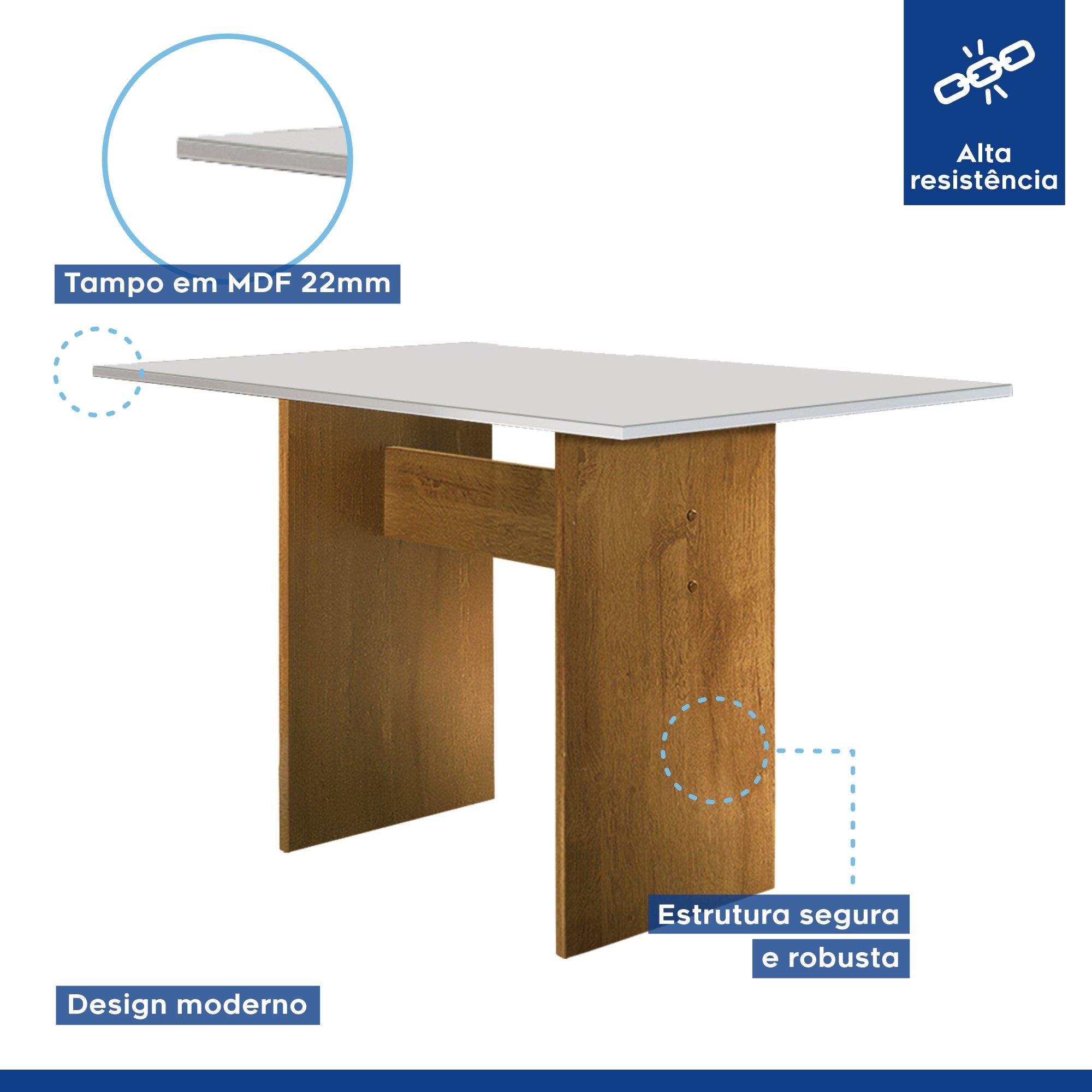 Conjunto Sala de Jantar Mesa e 4 Cadeiras Júlia  - 2