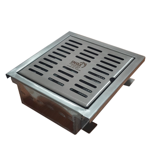 Ralo Inox Classic com Sifão Inox e Saída em Baixo no Centro - Inox 304 - 40x40x10 Cm