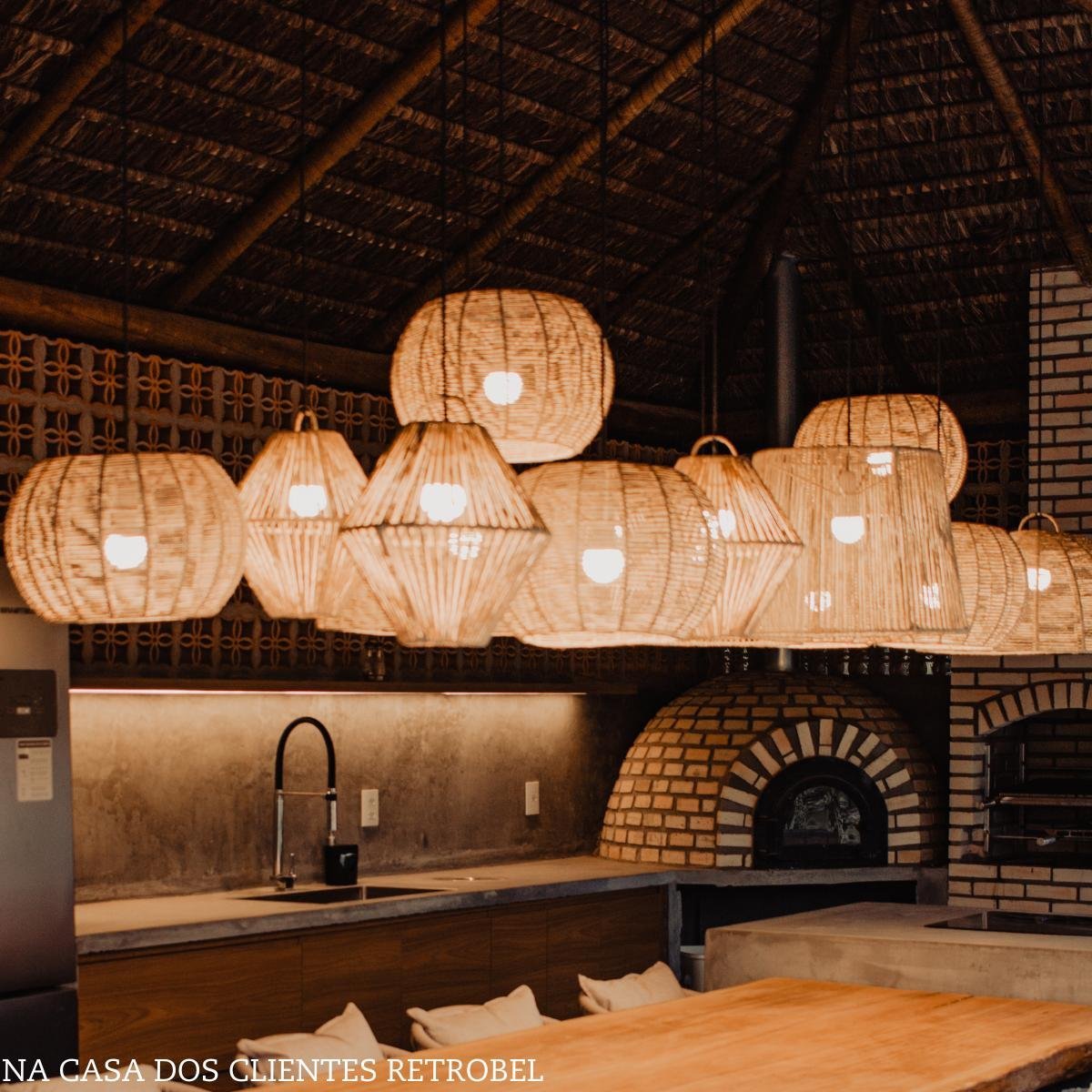 Luminária de Palha Aramada Oca - 3