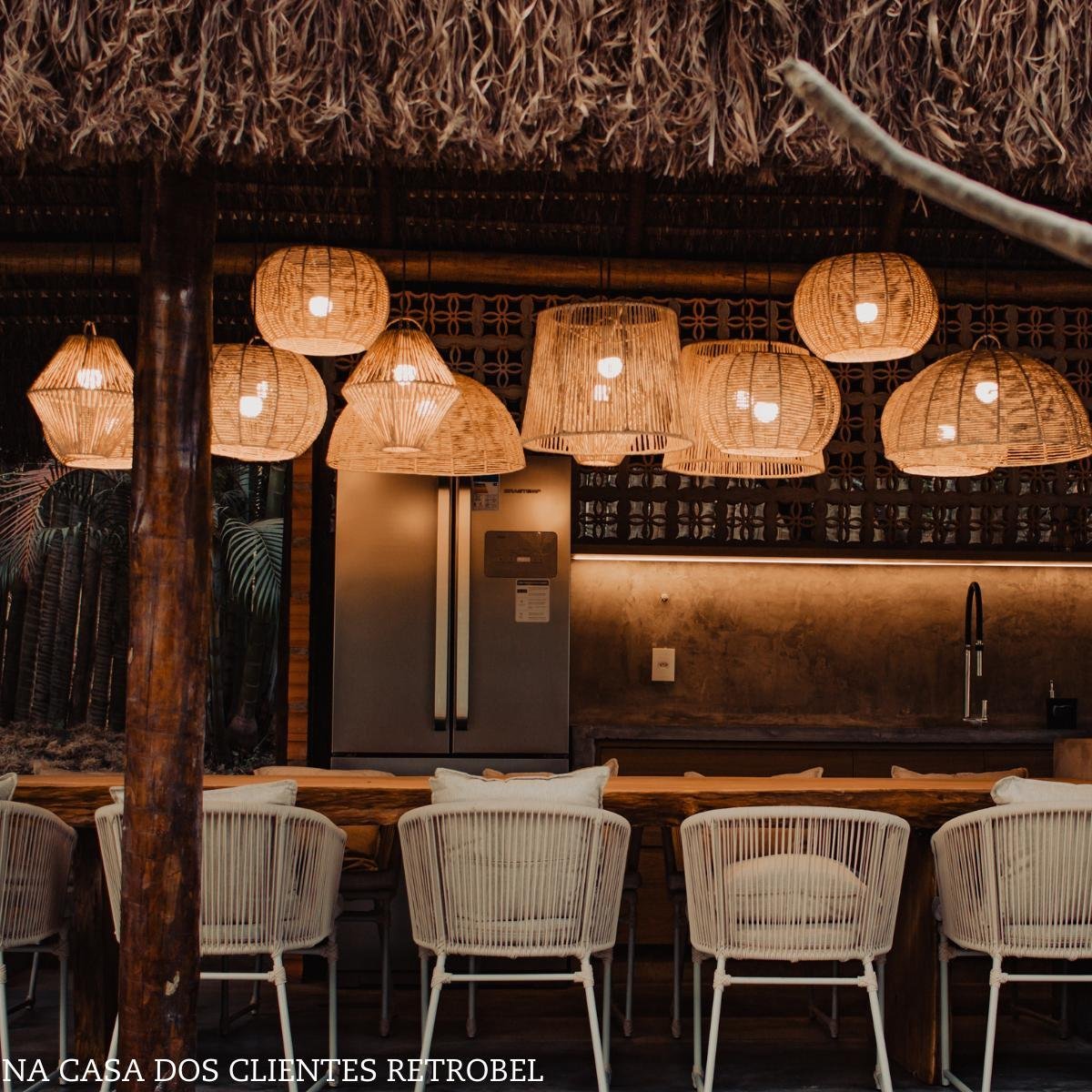 Luminária de Palha Aramada Oca - 5