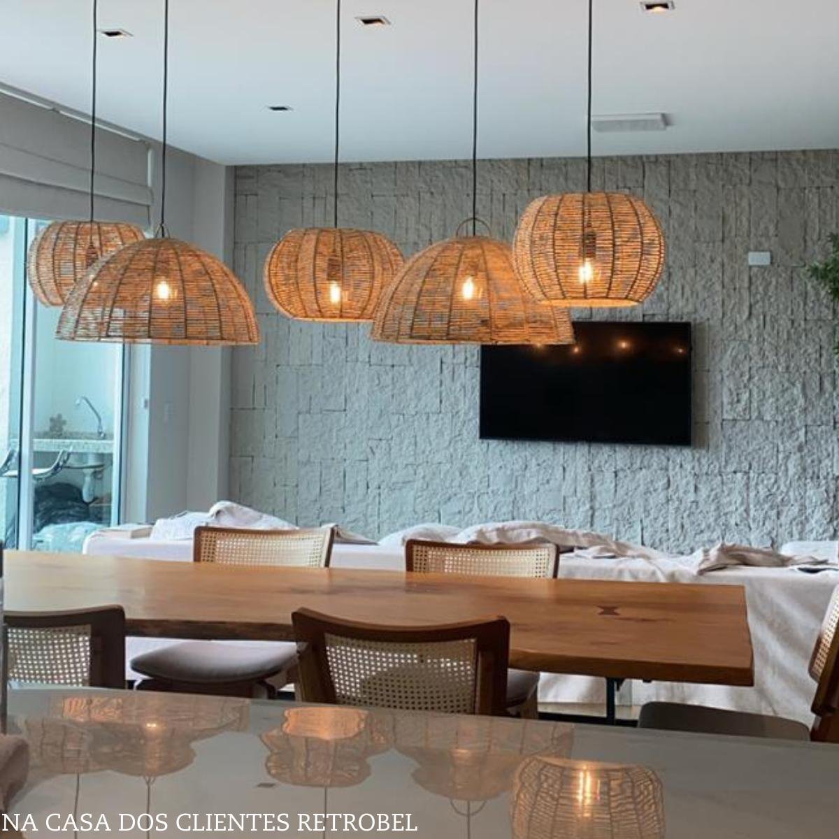 Luminária de Palha Aramada Oca - 4