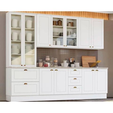 Cozinha Modulada Americana 7 Peças 2 Aéreos + 2 Balcões + 1 Paneleiro + 2 Complementos C5p44