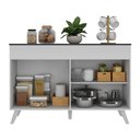 Ver imagem 4 de Balcão Cozinha Gabinete Pia 120 Cm 2 Portas Veneza Multimóveis Mp3738 Branco/branco