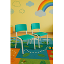 Ver imagem 1 de Kit 2 Cadeiras Infantil Iso Azul Turquesa Brinquedoteca Escolas Ecomhome