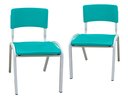 Ver imagem 3 de Kit 2 Cadeiras Infantil Iso Azul Turquesa Brinquedoteca Escolas Ecomhome