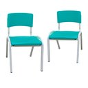 Ver imagem 3 de Kit 2 Cadeiras Infantil Iso Azul Turquesa Brinquedoteca Escolas Ecomhome