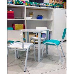 Kit 2 Cadeiras Infantil Iso Azul Turquesa Brinquedoteca Escolas Ecomhome - 8