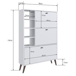 Sapateira Estante 3 Portas 4 Prateleiras  - 3