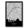 Quadro Mapa Urbano Paris França – 40x60cm - 1