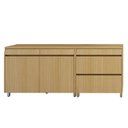 Ver imagem 3 de Cozinha Completa Modulada 2 Peças 3 Portas 3 Gavetas 100% MDF Simone Mendes Marrom/Carvalho