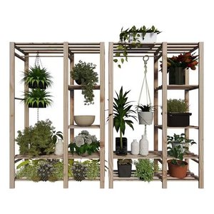 Combo de Paineis de Plantas Pacote Jardim Suspenso Madeira Technox Marron