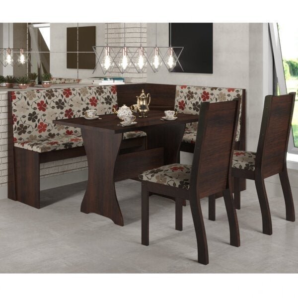 Conjunto Canto Alemão 158cm x 118cm Sunset e 2 Cadeiras Napoli Viero é boa?
