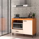 Ver imagem 2 de Balcão para Cooktop e Nicho para Forno Roma Móveis Sul, 1 Porta, 1 Gaveta - 4855