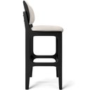 Ver imagem 7 de Kit 5 Banquetas Alta Bar Cozinha Sala Jantar Fixa Betta L02 Preto Linho Cru - Lyam Decor
