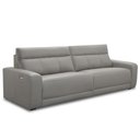 Ver imagem 1 de Sofá 3 Lugares Rettrátil Reclinável Elétrico 224cm Mazi L06 Couro Cinza - Lyam Decor