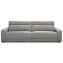 Ver imagem 3 de Sofá 3 Lugares Rettrátil Reclinável Elétrico 224cm Mazi L06 Couro Cinza - Lyam Decor
