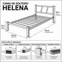Ver imagem 4 de Cama de Solteiro Helena Metal com Colchão Safira D20 Dupla Face:Branco/Estampado