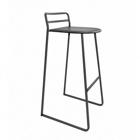 Banqueta Alta em Aço com Encosto Salvador 