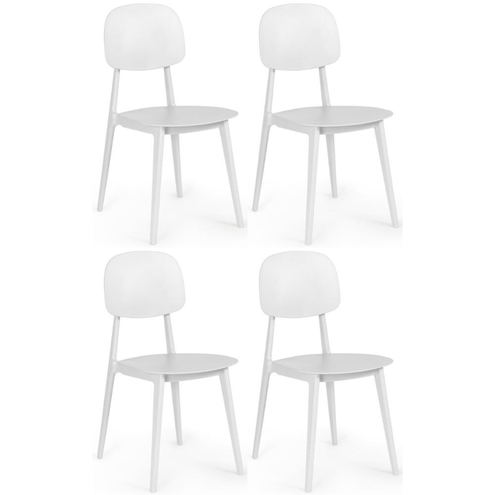 Kit 4 Cadeiras Itália para Sala/cozinha em Polipropileno - Branco - 1