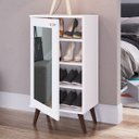 Ver imagem 1 de Sapateira Retrô com Espelho 1 Porta 3 Prateleiras Completa Móveis