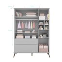 Ver imagem 4 de Guarda Roupa Infantil Melinda com 3 Portas - Cinza