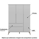 Ver imagem 2 de Guarda Roupa Infantil Melinda com 3 Portas - Cinza