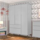 Ver imagem 1 de Guarda Roupa Infantil Melinda com 3 Portas - Cinza